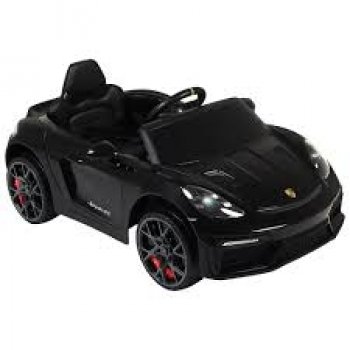 CARRO ELETRICO INFANTIL PORSCHE SPYDER 718 RS 12V PRETO - BEL
