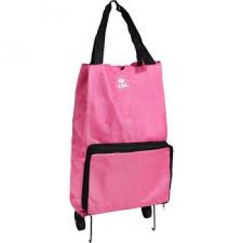BOLSA MULTIUSO DOBRAVEL ROSA COM RODINHAS - BEL (P55)