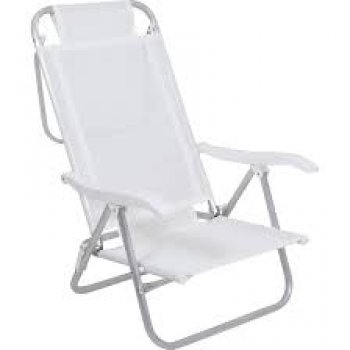 CADEIRA BEL SUNNY ALUMINIO SANNET 6 POSICOES BRANCA