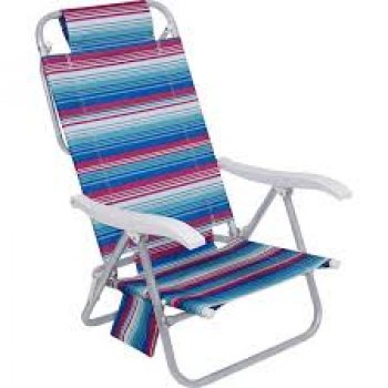CADEIRA BEL SUNNY ALUMINIO COMFORT 6 POSICOES LISTRAS SORTIDAS  (AZUL, VERDE E ROSA)
