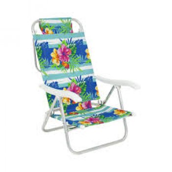 CADEIRA BEL SUNNY ALUMINIO COMFORT 6 POSICOES FLORAL