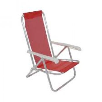 CADEIRA BEL RECLINAVEL 4 POS ALUMINIO LAZY (SANNET) VERMELHO