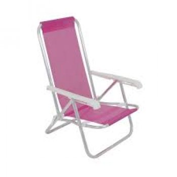 CADEIRA BEL RECLINAVEL 4 POS ALUMINIO LAZY (SANNET) ROSA