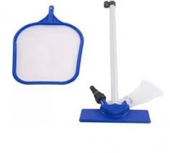 KIT LIMPEZA DE PISCINA ASPIRADOR + PENEIRA + HASTE (INTERCAMBIÁVEIS) (P55)