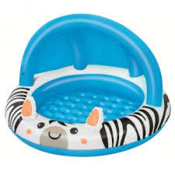 PISCINA INFLÁVEL 26L ZEBRA C/ COBERTURA PROTEÇÃO UV 97CM X 66CM - BEL