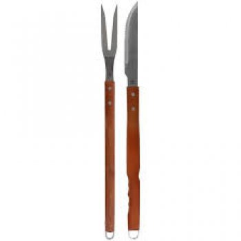 KIT PARA CHURRASCO CABO DE MADEIRA 2 PEÇAS - BEL (P55)