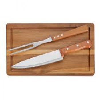 KIT CHURRASCO TABUA, GARFO E FACA - BEL (P55)