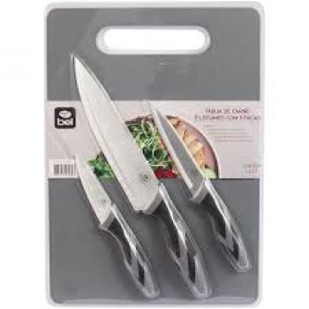 TABUA DE CARNE E LEGUMES COM 3 FACAS - BEL (P55)