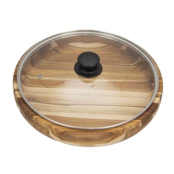 GAMELA TECA REDONDA COM TAMPA DE VIDRO 31 CM