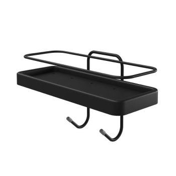 PORTA SHAMPOO RETANGULAR COM BASE PLASTICA PRETA - LINHA BLACK