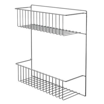 SUPORTE CESTO MULTIUSO DUPLO C/ADESIVO - CROMADO