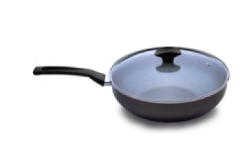  Frigideira Wok 28 C/Tp Vidro Petra+ Indução Prata