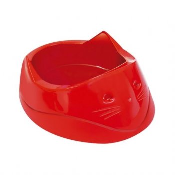 COMEDOURO PLAST. CARA DO GATO FURACAOPET 200 ml (VERMELHO)