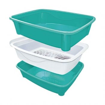 BANDEJA HIG. GATO CLASSIC PLUS FURACAOPET - VERDE