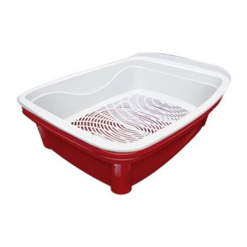 BANDEJA HIG. GATO CLASSIC PLUS FURACAOPET - VERMELHA
