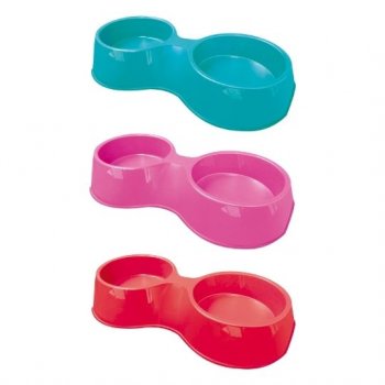 COMEDOURO PLAST. POP DUPLO FURACAOPET N1 - 500 ml