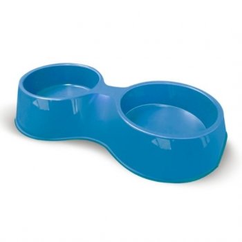 COMEDOURO PLAST. POP DUPLO FURACAOPET N2 - 1.100 ml (AZUL)