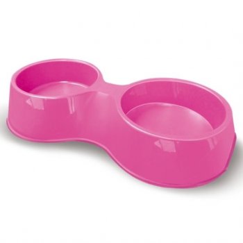 COMEDOURO PLAST. POP DUPLO FURACAOPET N3 - 2.000 ml (ROSA)