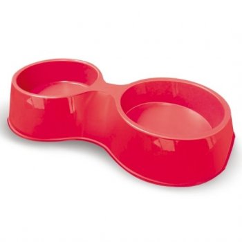 COMEDOURO PLAST. POP DUPLO FURACAOPET N3 - 2.000 ml (VERMELHO)