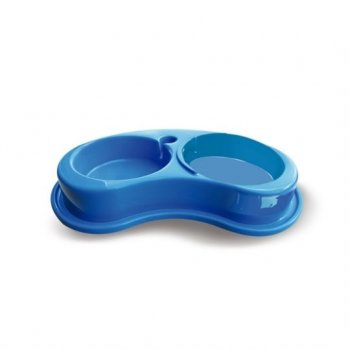 COMEDOURO PLAST. ANTI-FORMIGA JOY DUPLO 600 ml - P (AZUL)