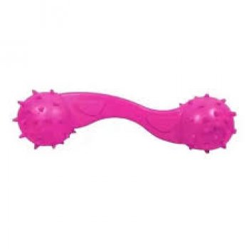 BRINQUEDO CAES HALTERES MACICO DE BORRACHA ESPECIAL - ROSA