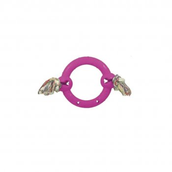 BRINQUEDO CAES ANEL MACICO BORRACHA C/ CORDA N3 - G - ROSA