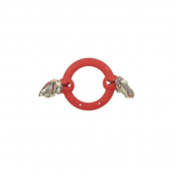 BRINQUEDO CAES ANEL MACICO BORRACHA C/ CORDA N3 - G - VERMELHO