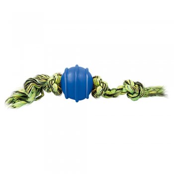 BRINQUEDO CAES BOLA MACICA COL. 50 mm - CORDA DE 3 NOS - AZUL