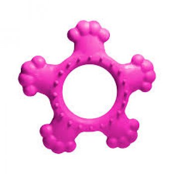 BRINQUEDO CAES ESTRELA BORRACHA FURACAOPET - ROSA