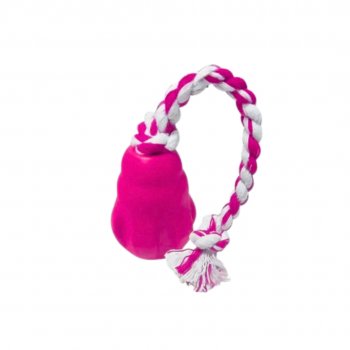BRINQUEDO CAES KING DE BORRACHA C/ CORDA N1 - P - ROSA