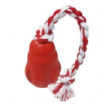 BRINQUEDO CAES KING DE BORRACHA C/ CORDA N1 - P - VERMELHO