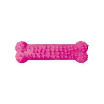 BRINQUEDO CAES OSSO PLAQUE ATAQUE BORRACHA C/ CRAVO N3 - G - ROSA