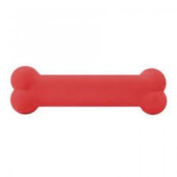 BRINQUEDO CAES OSSO PLAQUE ATAQUE BORRACHA LISO N1 - P - VERMELHO