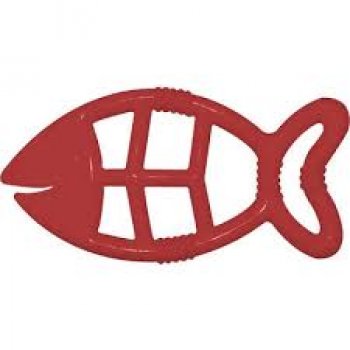 BRINQUEDO CAES PEIXE DE BORRACHA FURACAOPET - VERMELHO
