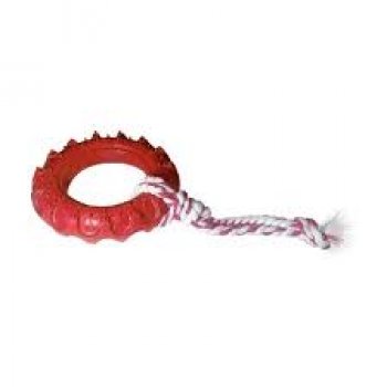 BRINQUEDO CAES PNEU OFF ROAD DOG BORRACHA C/ CORDA N2 - M - VERMELHO